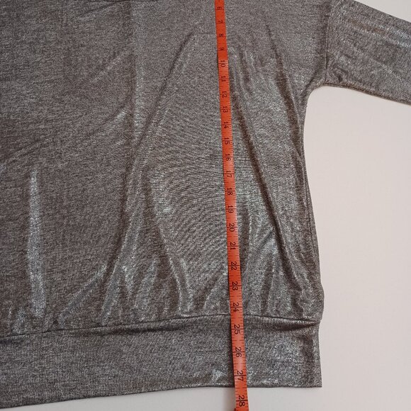 Women's PerSeption Concept Shiny Silver Tunic New Years Eve Going out Top Sz XL - Picture 4 of 6